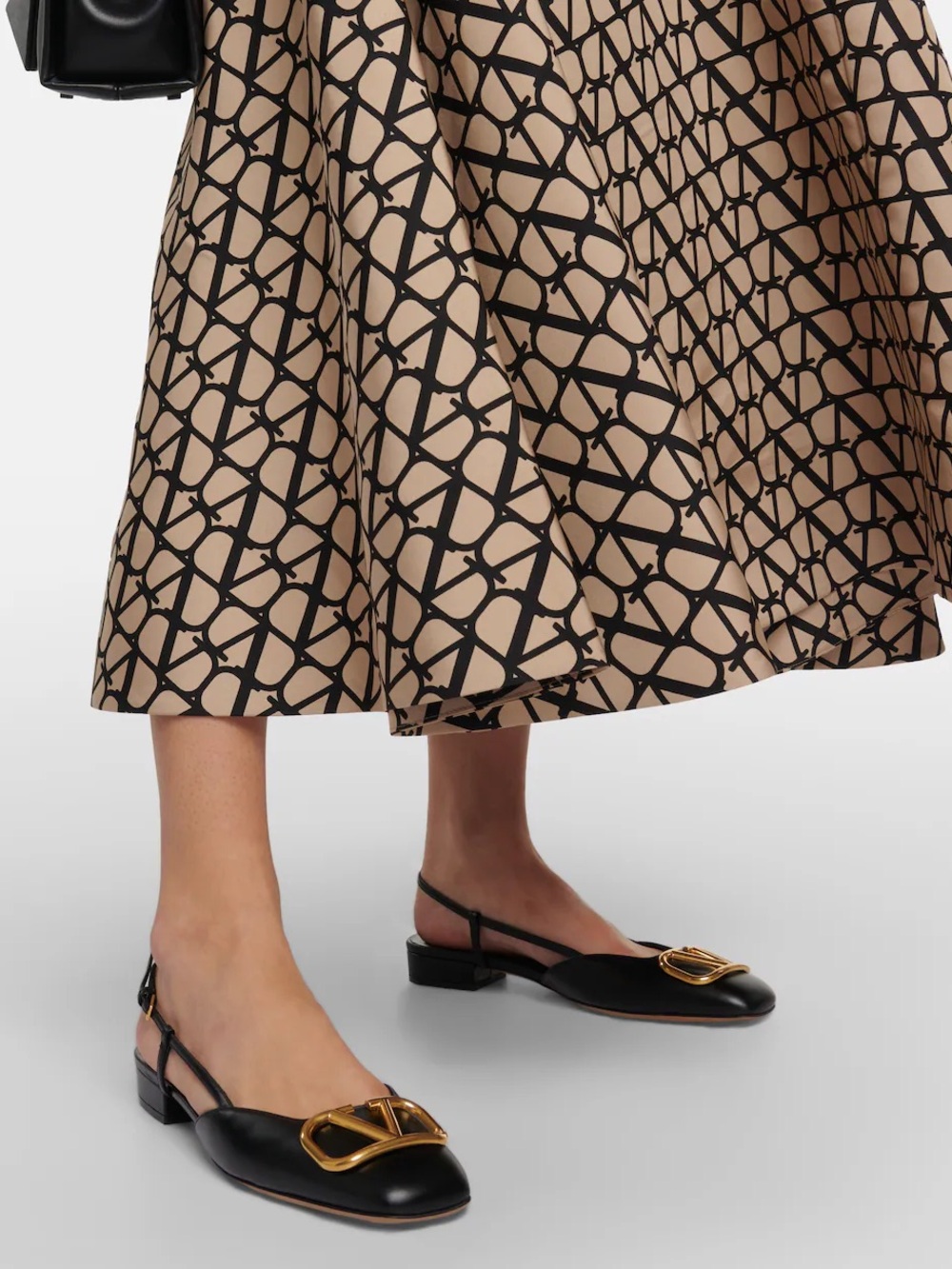 VALENTINO GRAVANI VLOGO patent-leather slingback flats